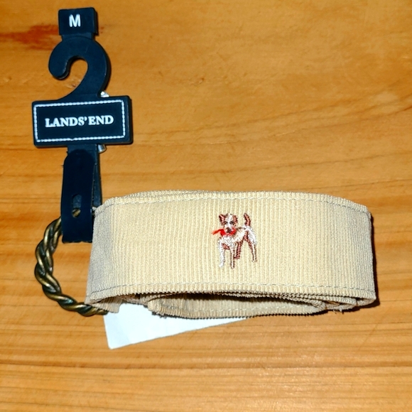 Lands' End Other - Lands' End Dogs Corduroy Fabric Slip Loop Belt Tan Boxers Jack Russells Girl's M